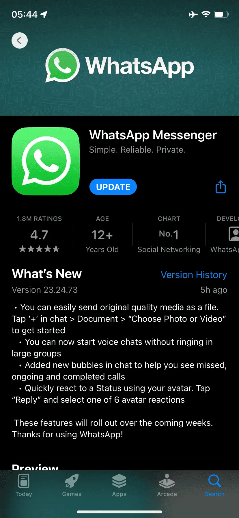 wa 232473 app store official changelog ios