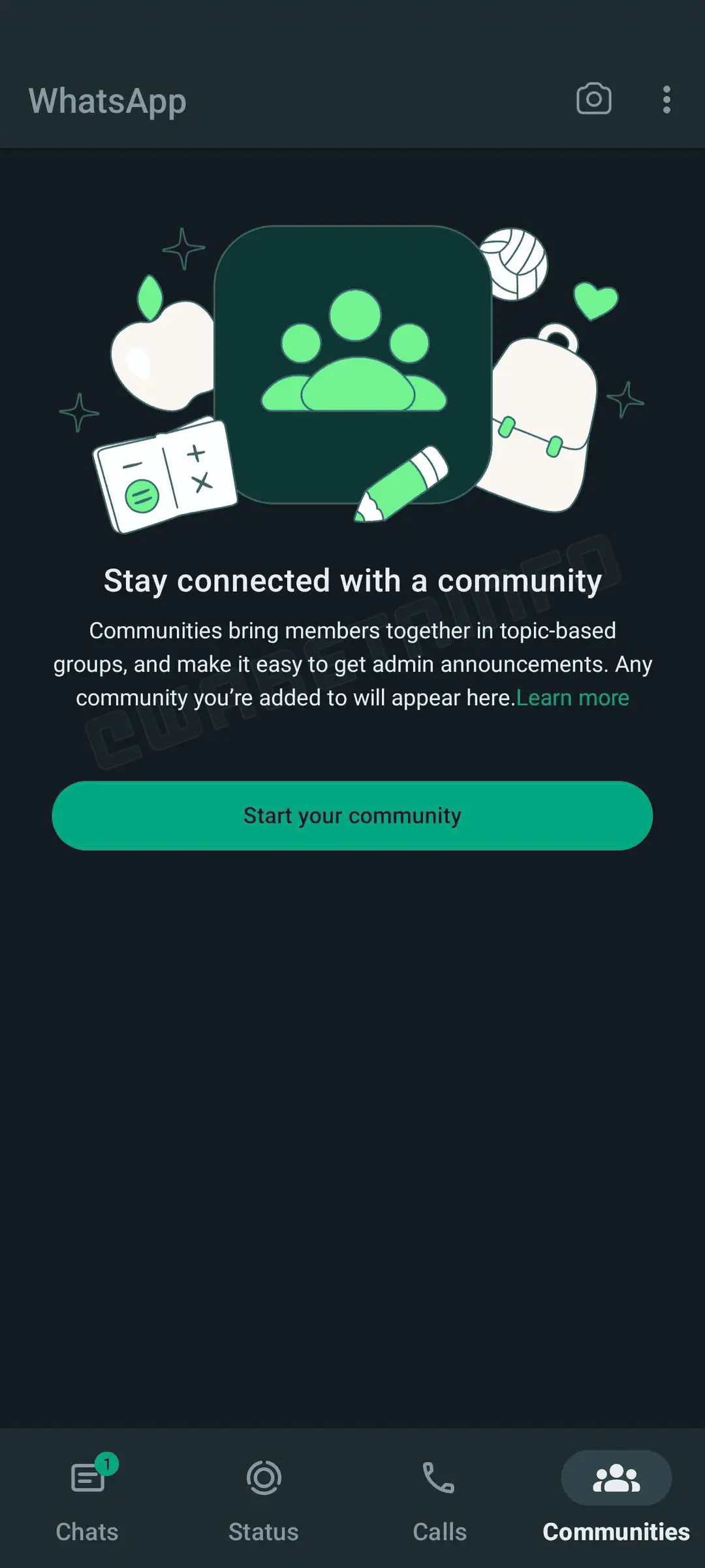 wa communities tab new interface android