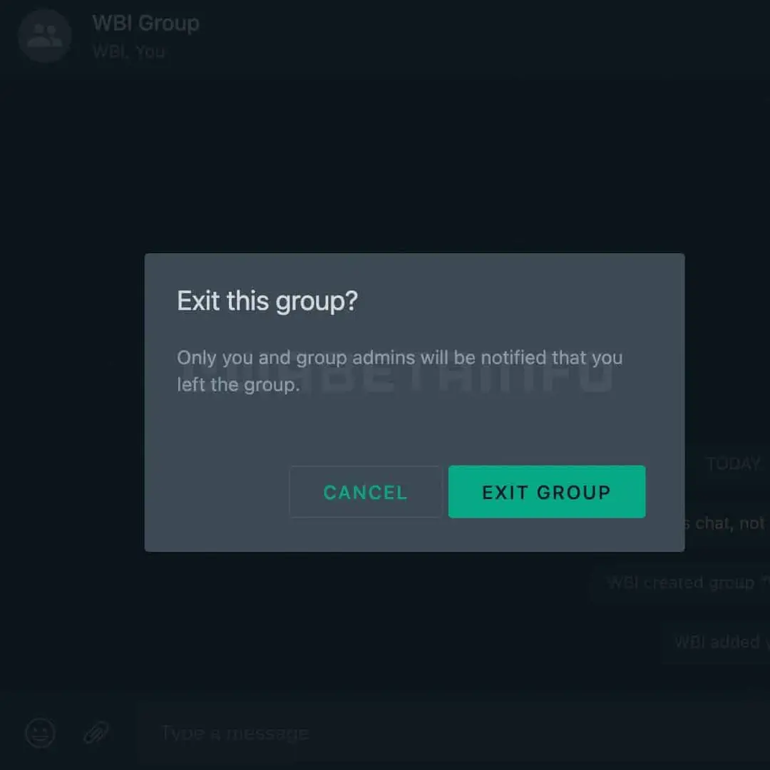 wa silently leave wa group desktop