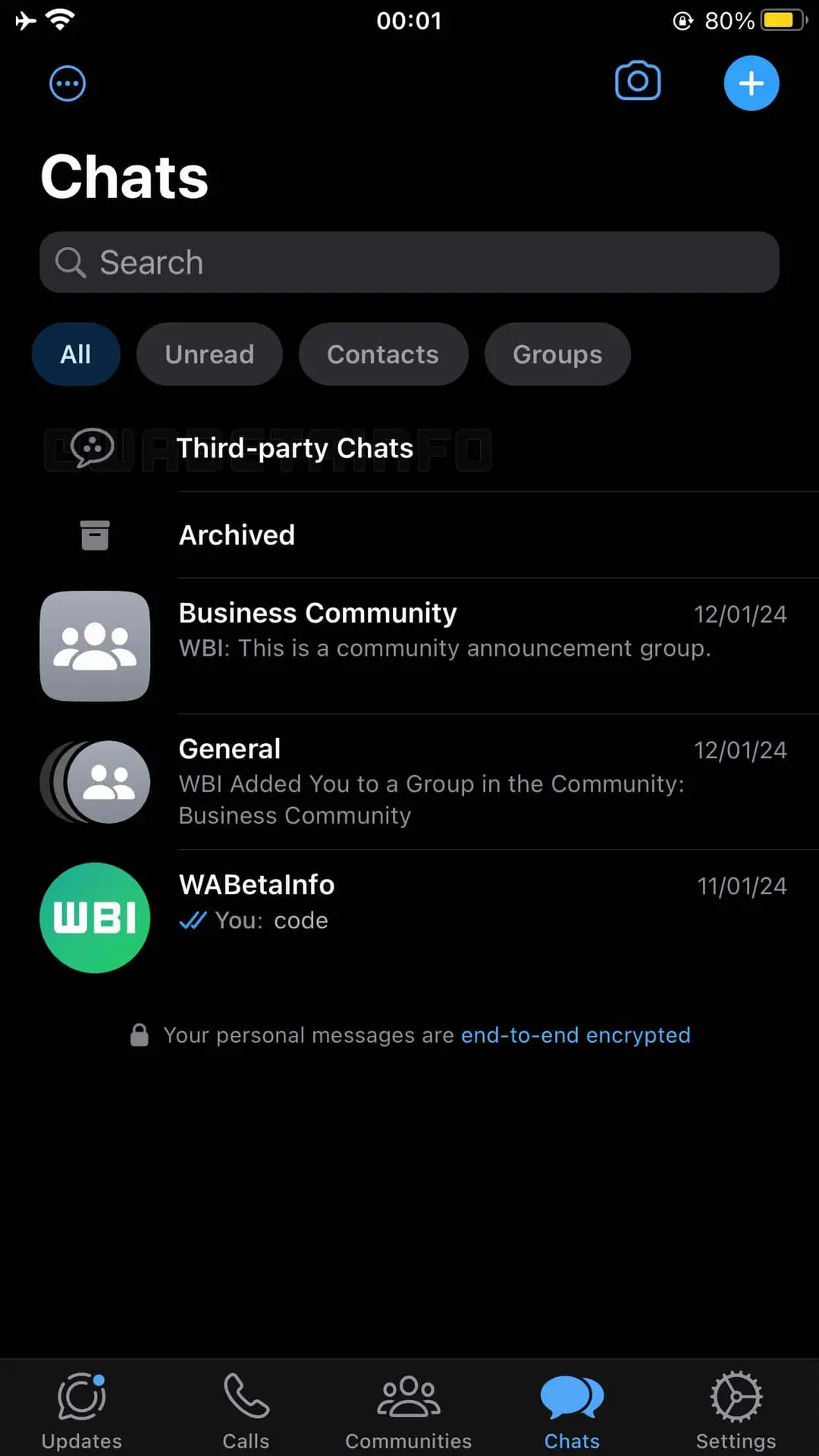 wa third party chats interoperability feature ios 1