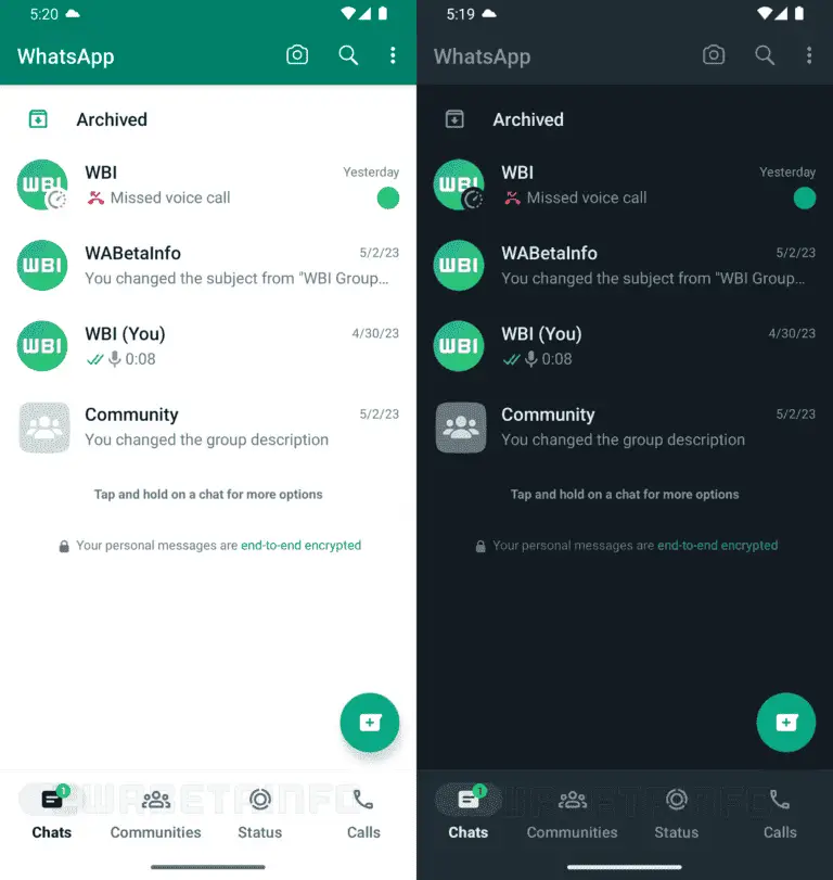 wa tweaked interface bottom navigation bar android 768x811 1