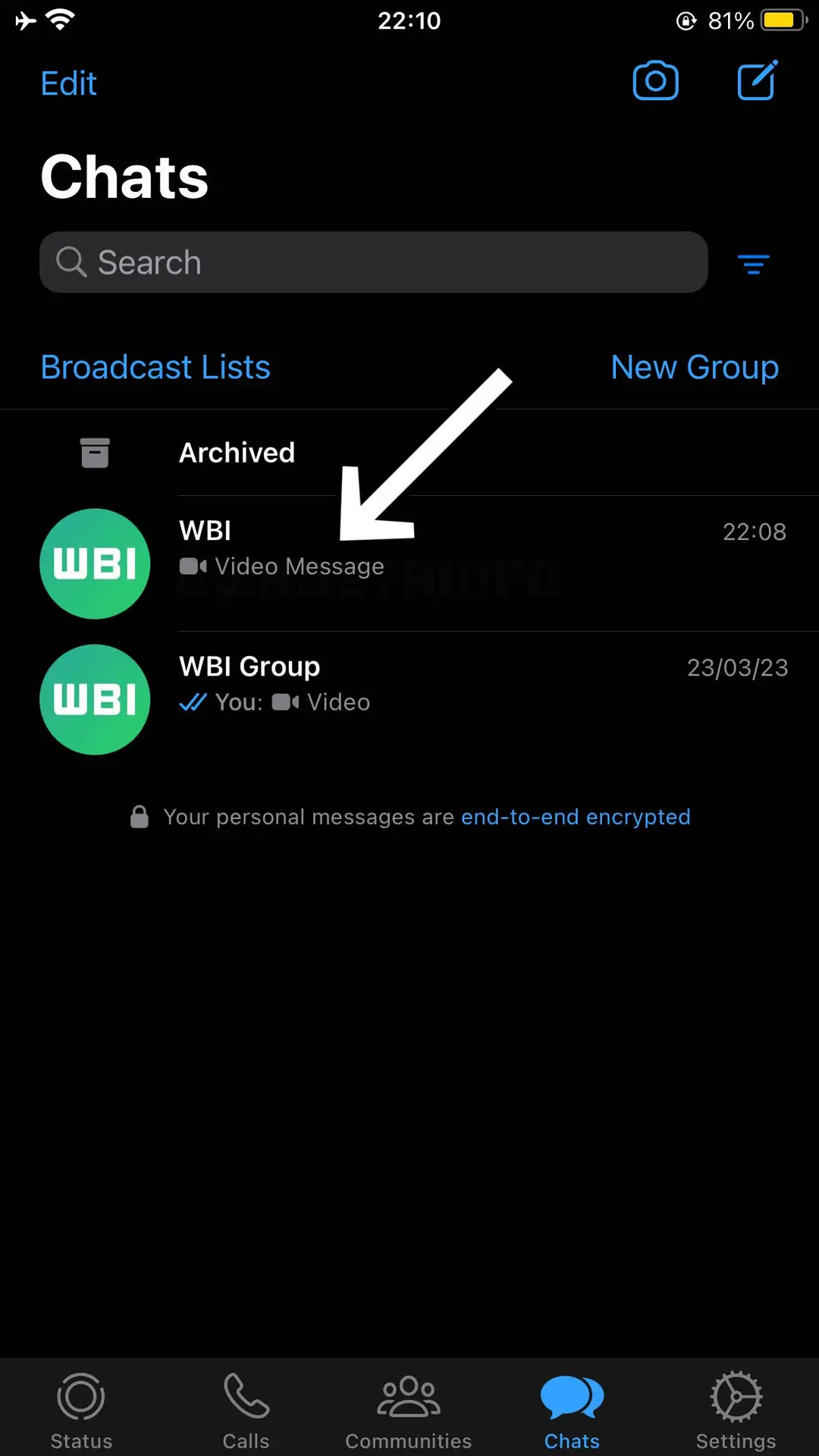 wa video messages preview chat list ios