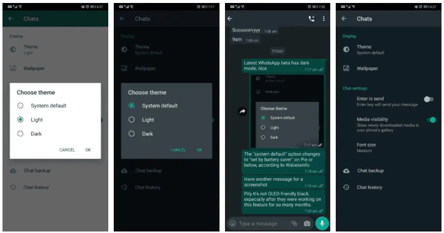 whatsapp dark mode