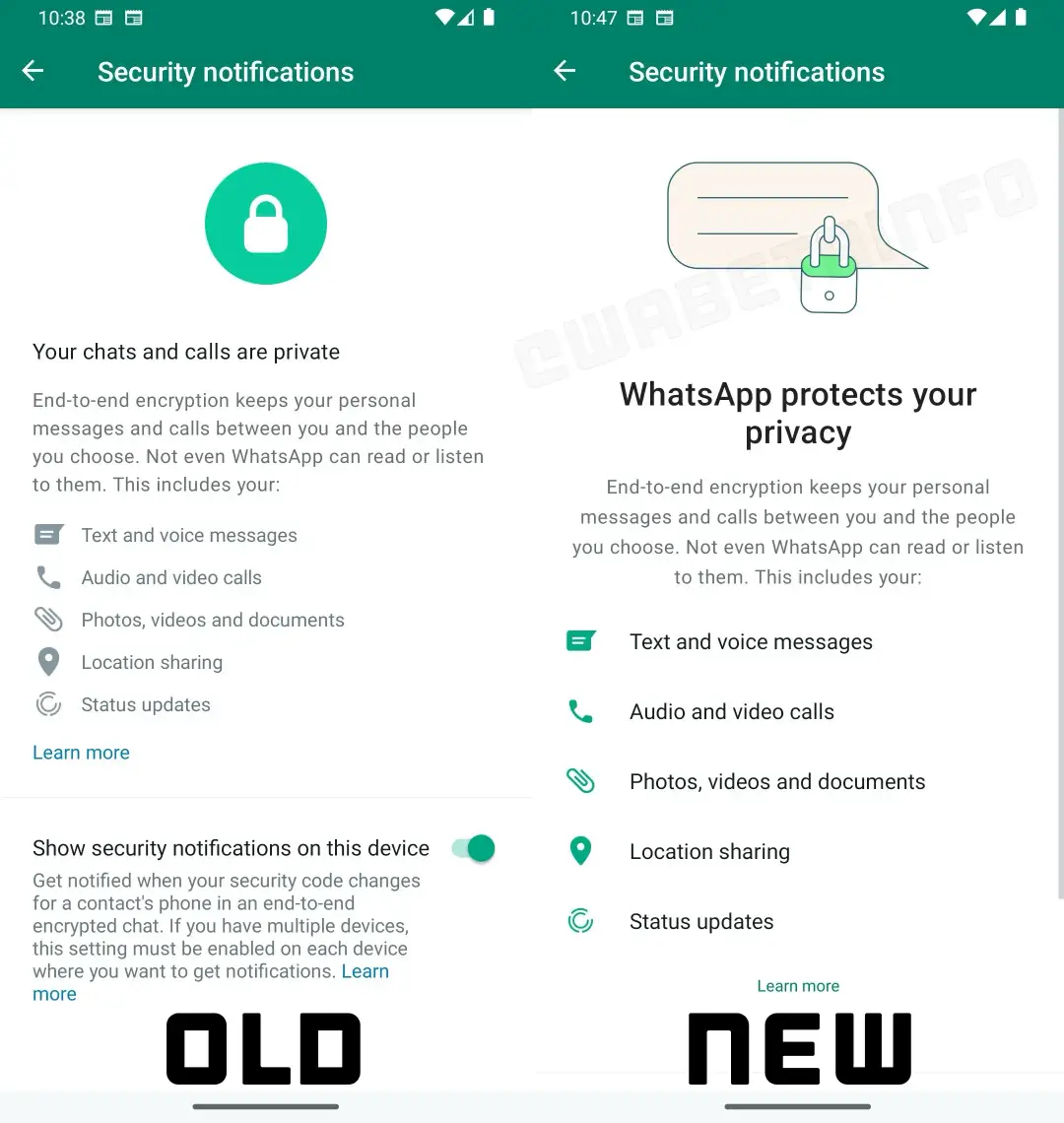 whatsapp notification