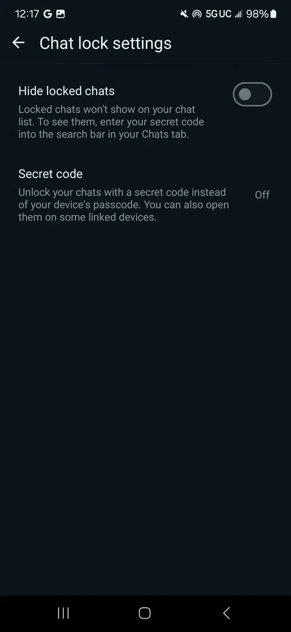 whatsapp secret code