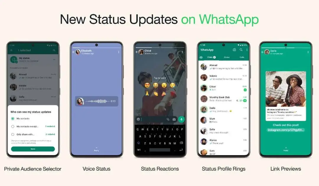whatsapp status updates
