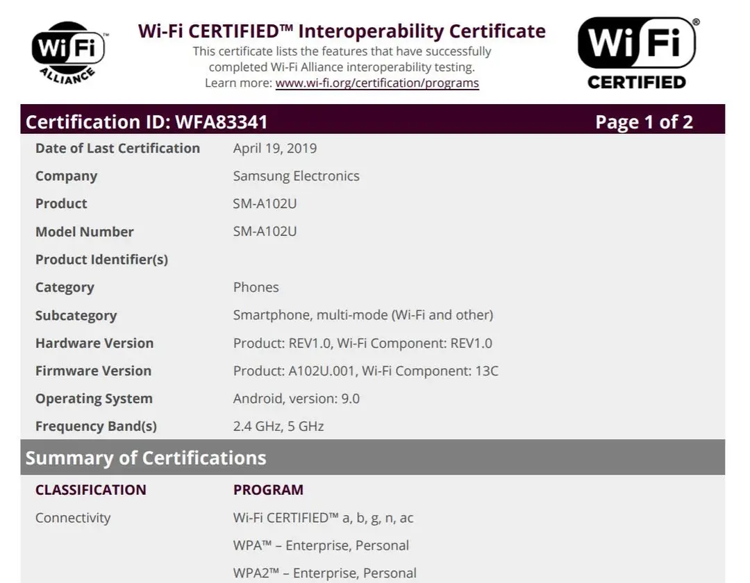 wifi alliance a10e
