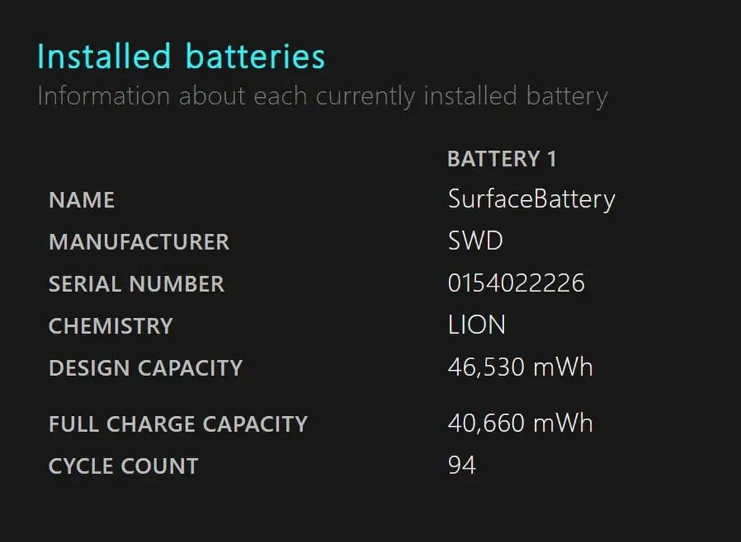 windows11 battery capacity