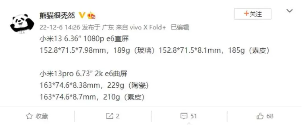 xiaomi 13 series panda weibo post