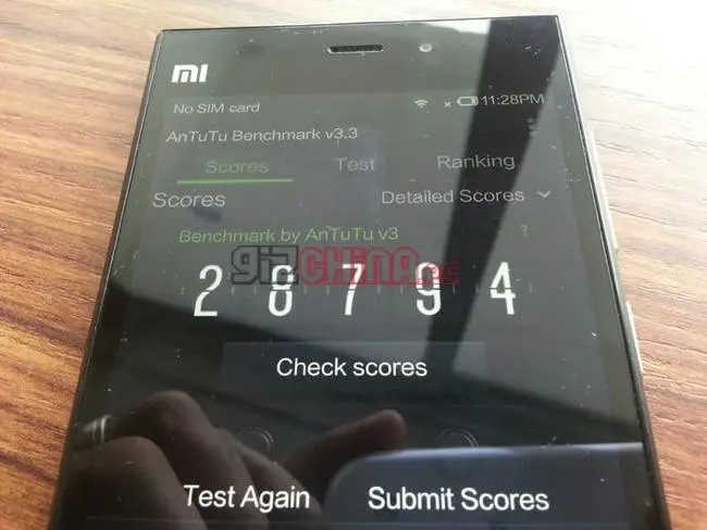 xiaomi hands on unboxing mi3 antutu result