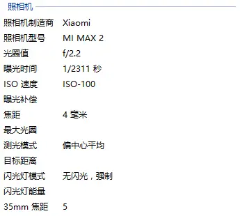 xiaomi mi max 2 camera details