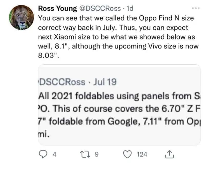 xiaomi mix fold 2 screen size