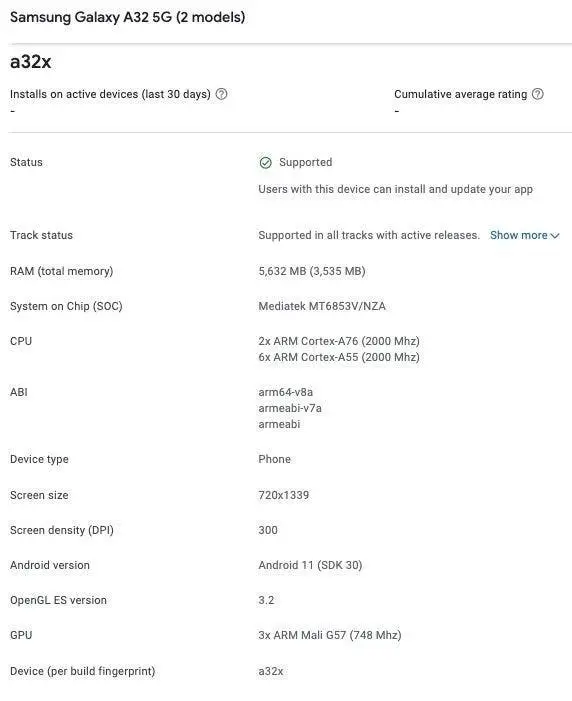galaxy jump sm a326k google play console 1