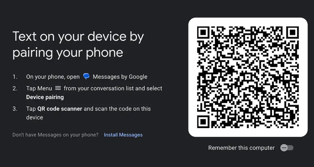 google messages pairing1