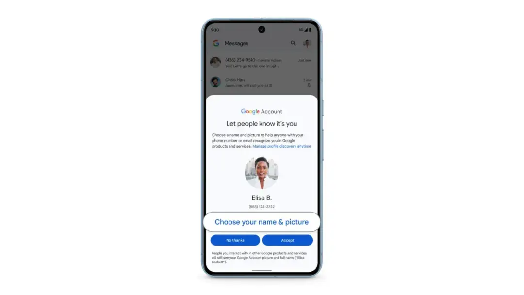 google messsages profile
