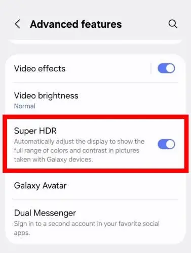 one ui 7 hdr