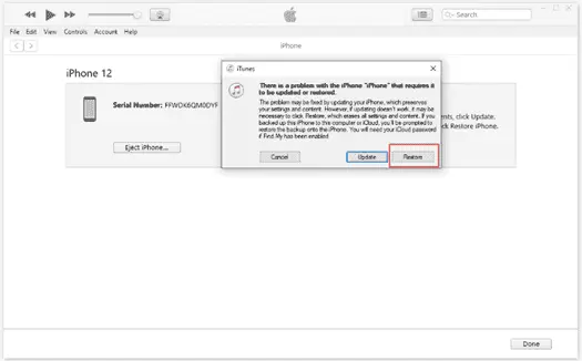 restoring iphone stuck in bootloop