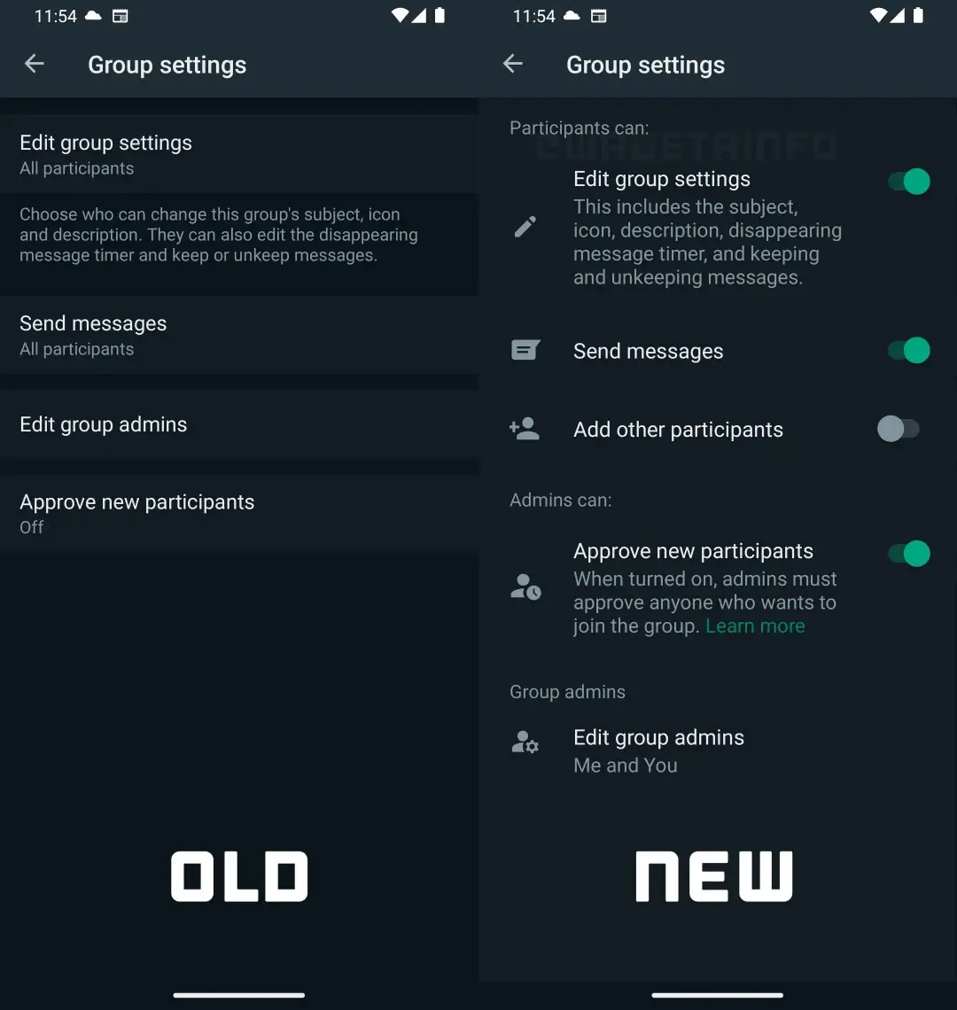 whatsapp group settings