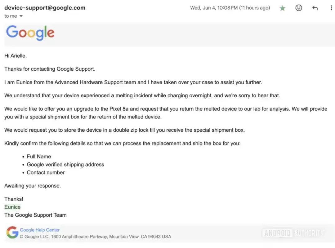 google response to google pixel 9a melting 1167w 864hpng