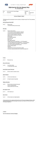 doc 63 2024 united states grand prix parts and parameters been replaced and or changed during parc f