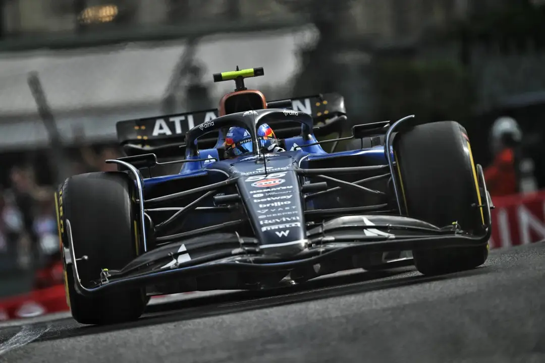 Carlos Sainz driving in a Williams F1 car 2025