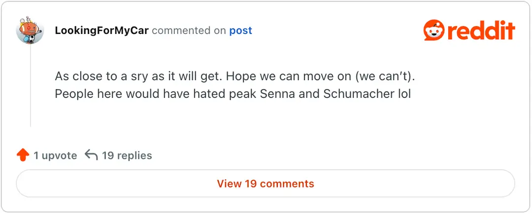 Reddit reactie Max Verstappen