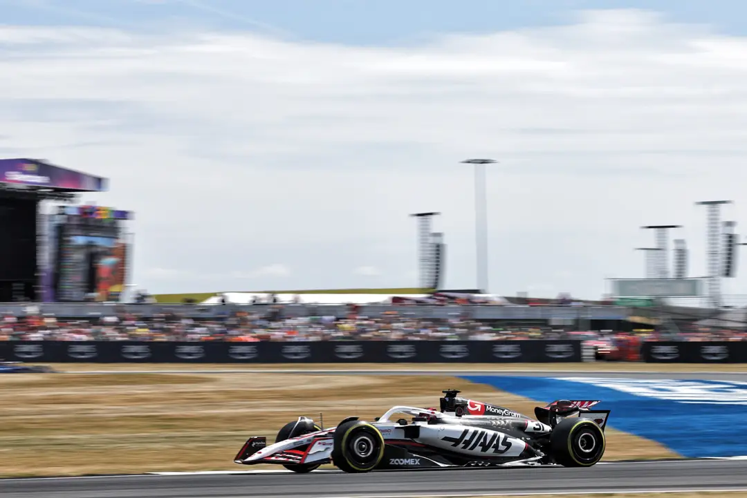 Ocon running on track at Silverstone 