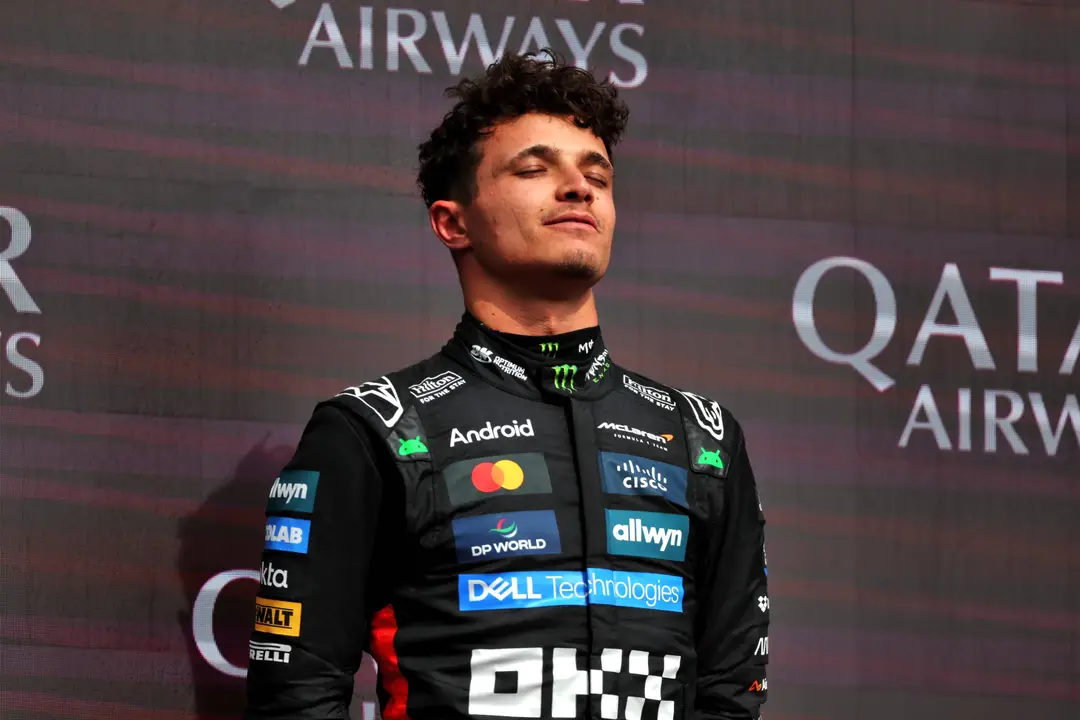 Lando Norris na zijn overwinning op Silverstone