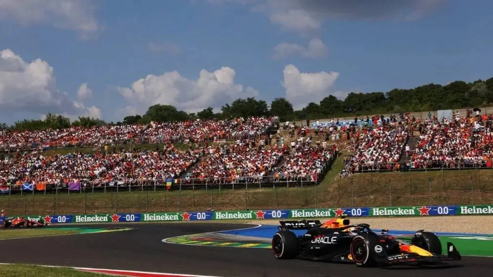 Max Verstappen tijdens de Hongaarse GP in 2024