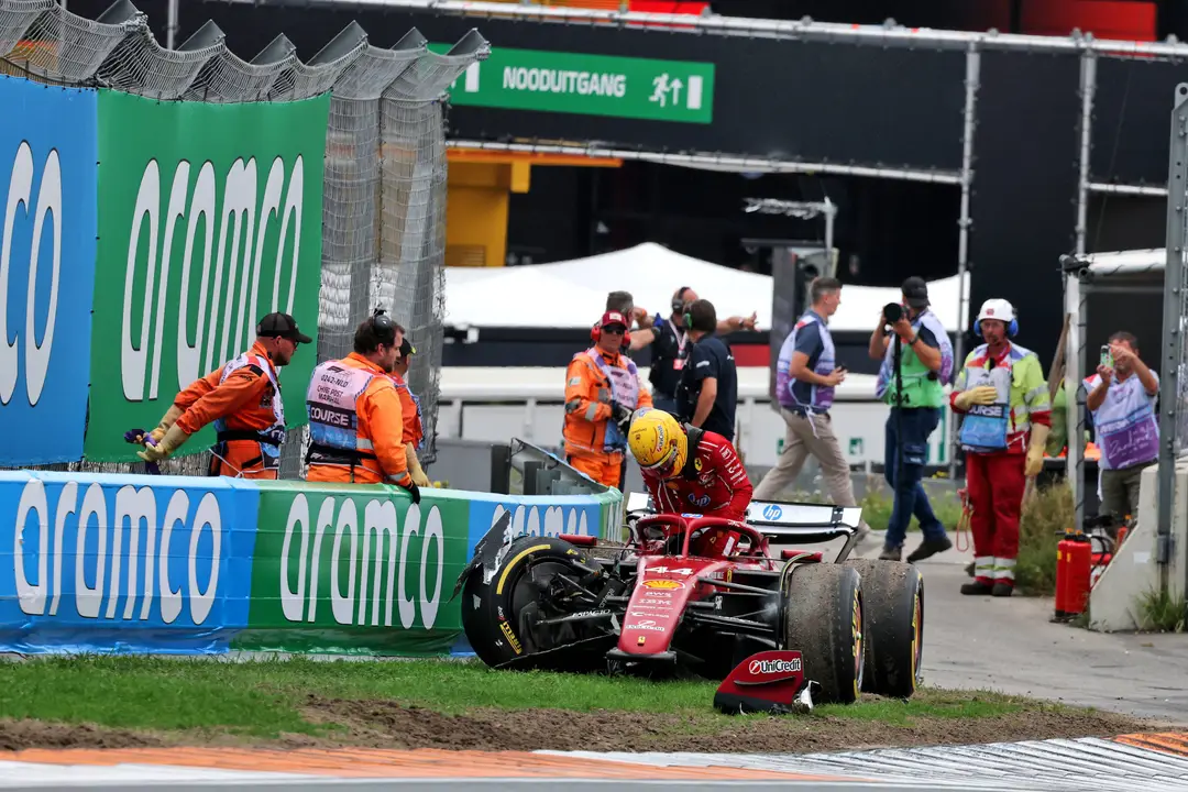 Lewis Hamilton at Zandvoort post-crash