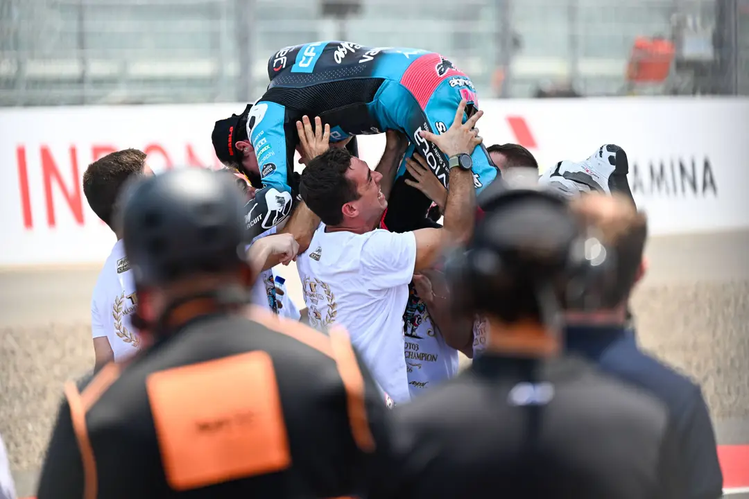 The Marquez brothers celebrated the future Moto2 rider (Credit: Red Bull Content Pool)