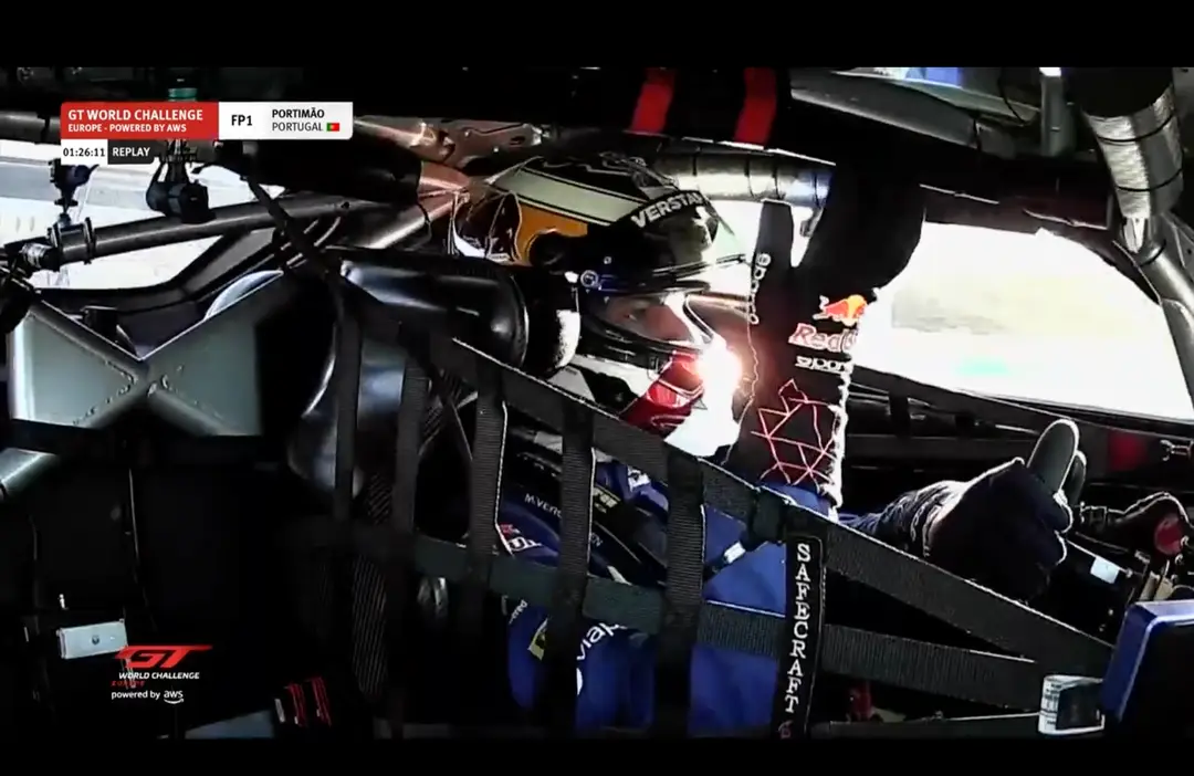 Verstappen's onboard view of the spin