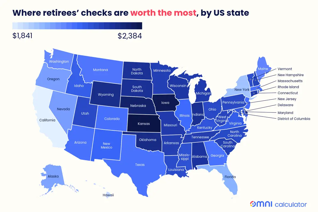 Where retirees checks are worth the most