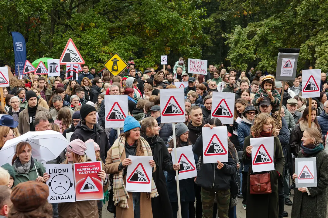 Įspėjamasis kultūros bendruomenės streikas Kaune / R. Tenio nuotr.