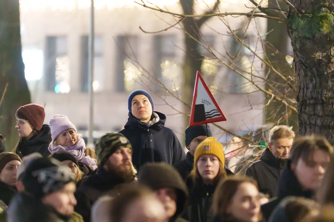 Tūkstantinė kauniečių minia susirinko palaikyti protestuojančių žurnalistų / R. Tenio nuotr.