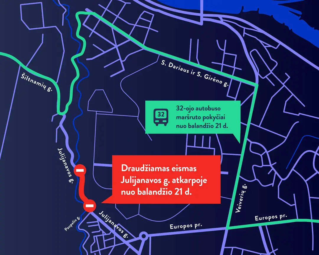 Eismo schema Julijanavos gatvėje / Kaunas.lt nuotr.