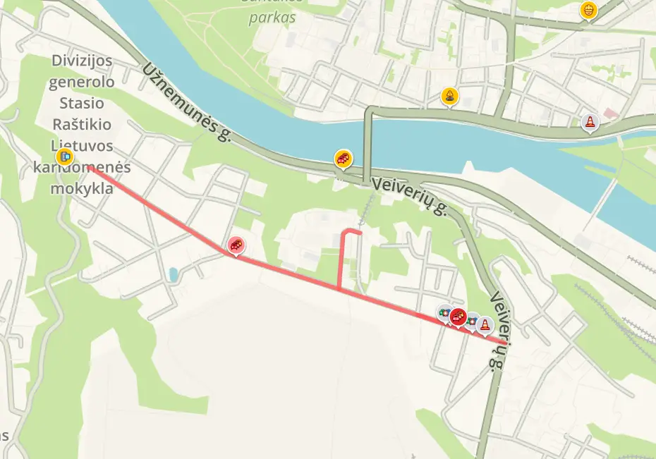 Avarija Aleksote / „Waze“ nuotr.