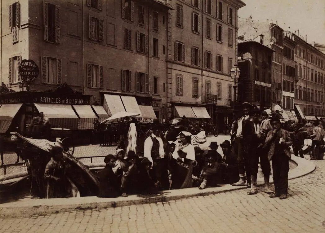 B. H. Tyszkiewiczius. Roma. Ispanijos aikštė, 1897. Kauno rajono muziejus, inv. Nr. KRM F 914/3