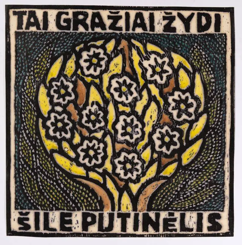 Romano Krasninkevičiaus kūrybos paroda „(Ne)pažintas Romanas“. Kūrinys „Tai gražiai žydi šile putinėlis“ / Organizatorių nuotr.