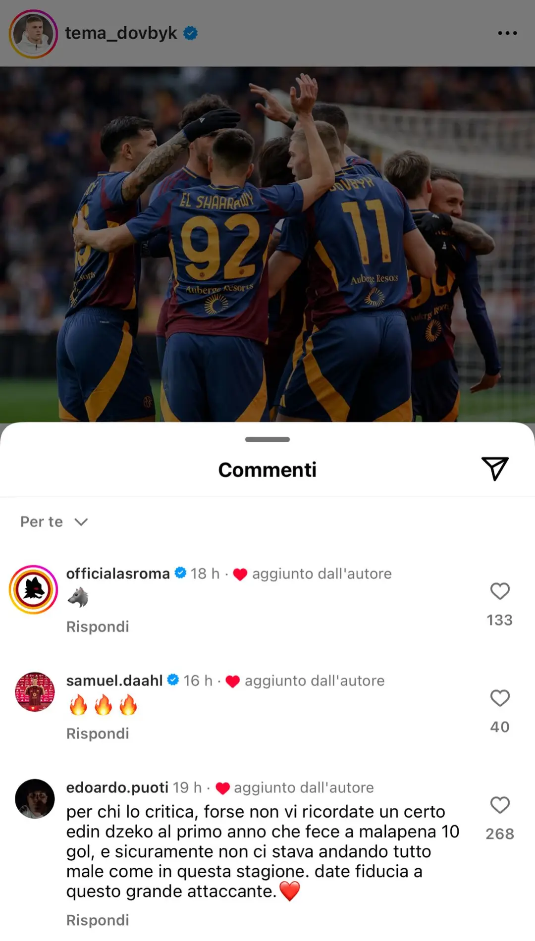 instagram dovbyk tifoso