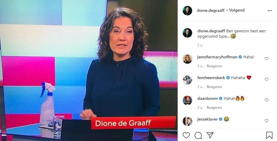 dione de graaff spray desinfectie oeps instagram