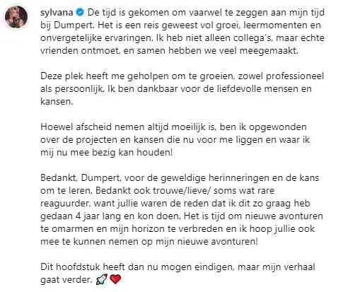 sylvana dumpert afscheid