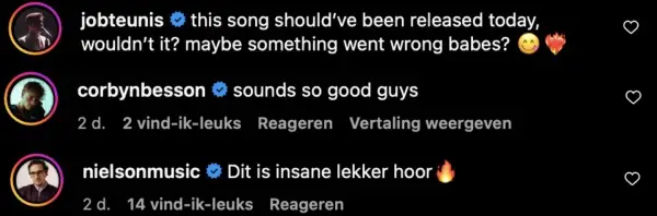 Reacties onder de video van OGENE