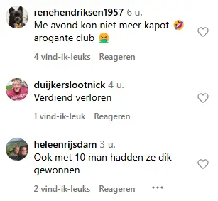 Reacties op de post van Helene