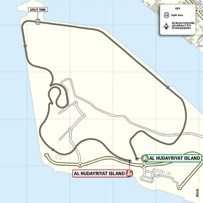 Karte UAE Tour 2024 Etappe  2 schematische Route<br>