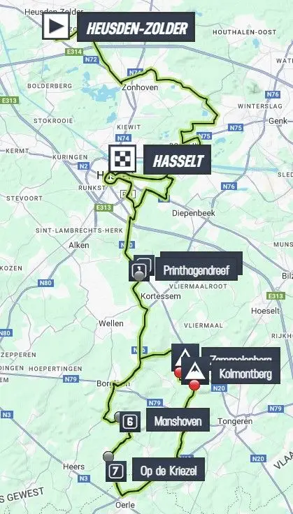 Karte Europameisterschaft 2024 der Männer Straßenrennen