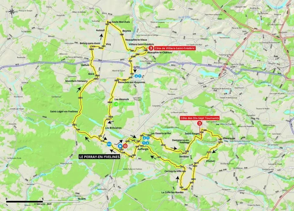 Karte Paris-Nizza 2025 Etappe 1
