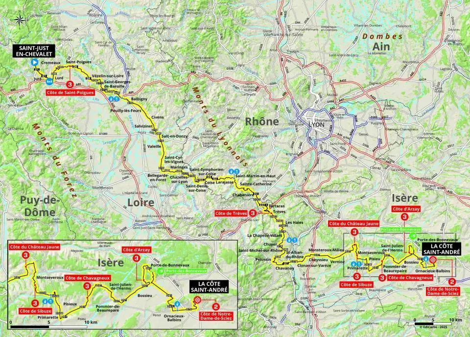 Karte Paris-Nizza 2025 Etappe 5