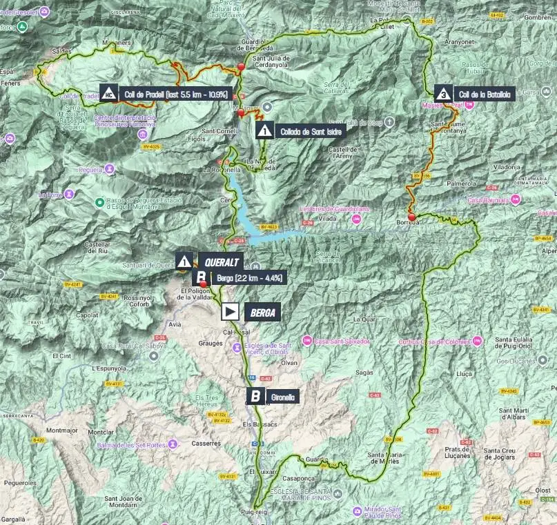 Karte Volta a Catalunya 2025 Etappe 6