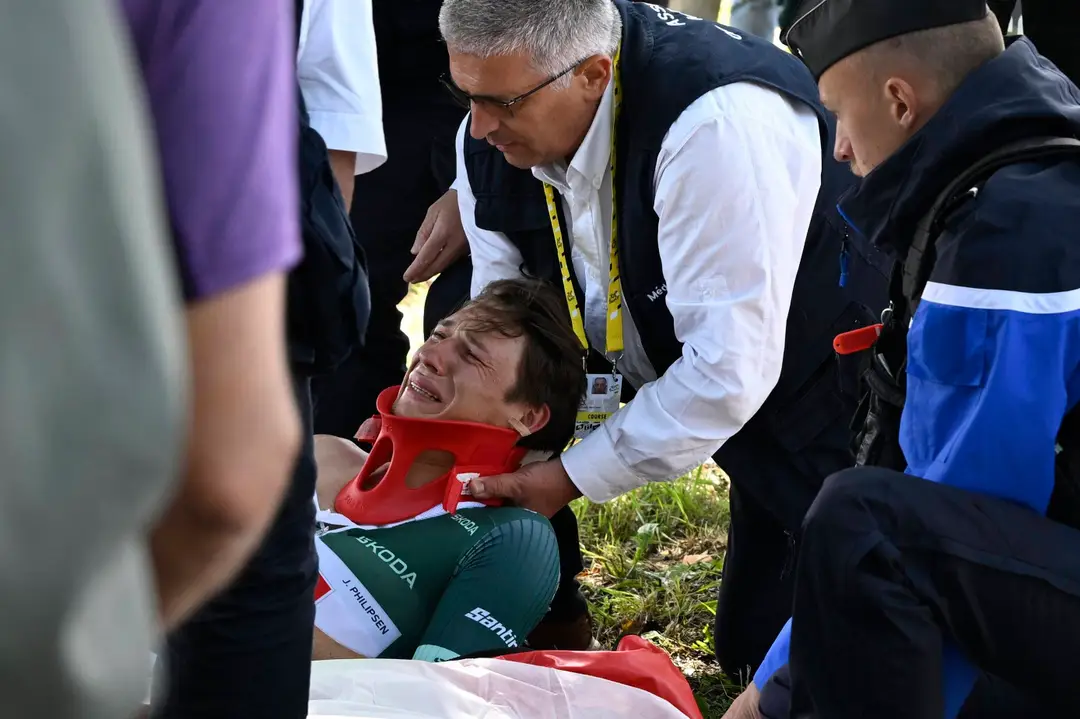 Jasper Philipsen musste die Tour de France verletzungsbedingt abbrechen